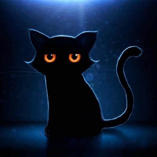 Černá anime kočička