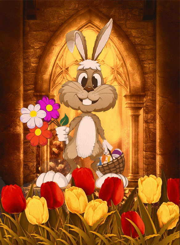 GIFs de lapin de Pâques - 70 images animées de lièvres pour Pâques