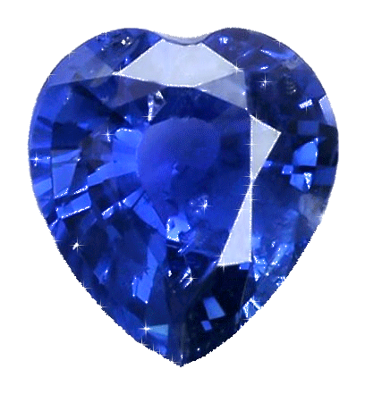 Gif of shimmering, heart-shaped sapphire crystal.