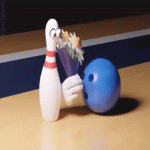 GIF di palline da bowling blu - GIF di meme animati scandalosi