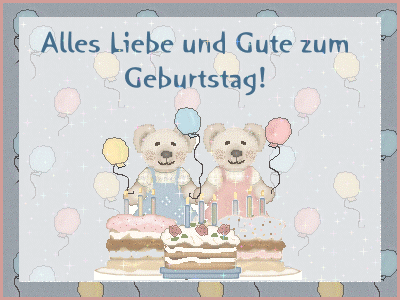 Zwei Bären sagen: Alles Liebe und Gute zum Geburtstag! 